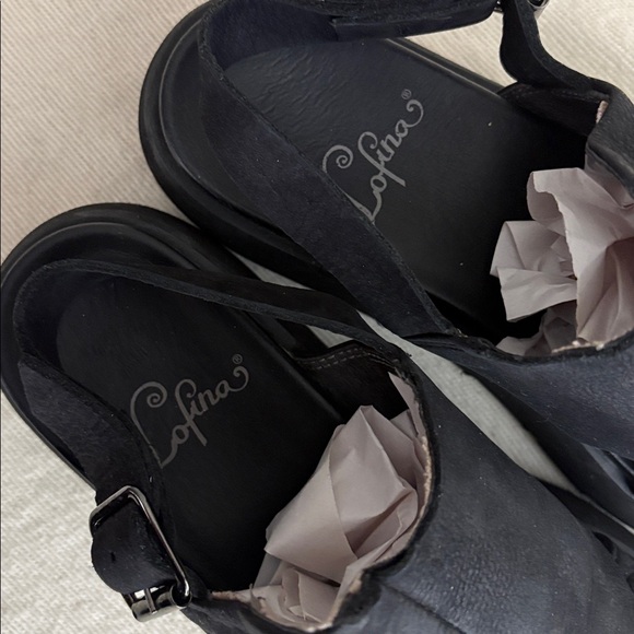 Lofina Chunky Leather Platform Wedge Sandal - Picture 6 of 8